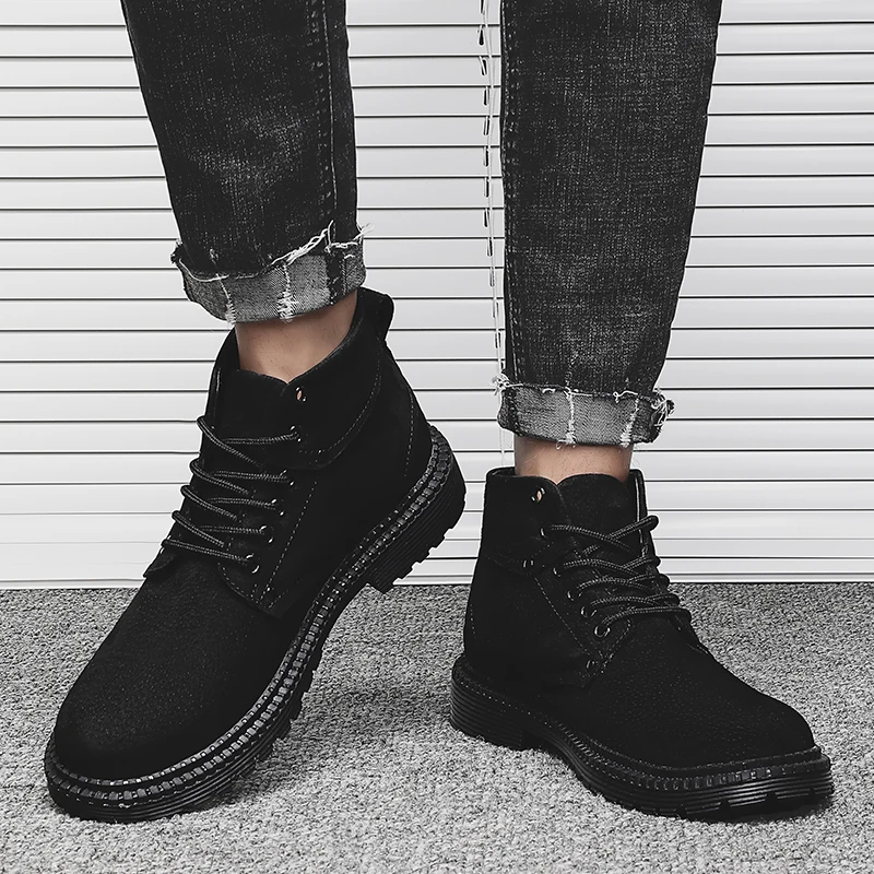 

New Fashion Men Winter Sneakers Botas Masculinas Male Warm Shoes Ankle Boots Men High Top Sneakers Men Martin Boots Work Boots