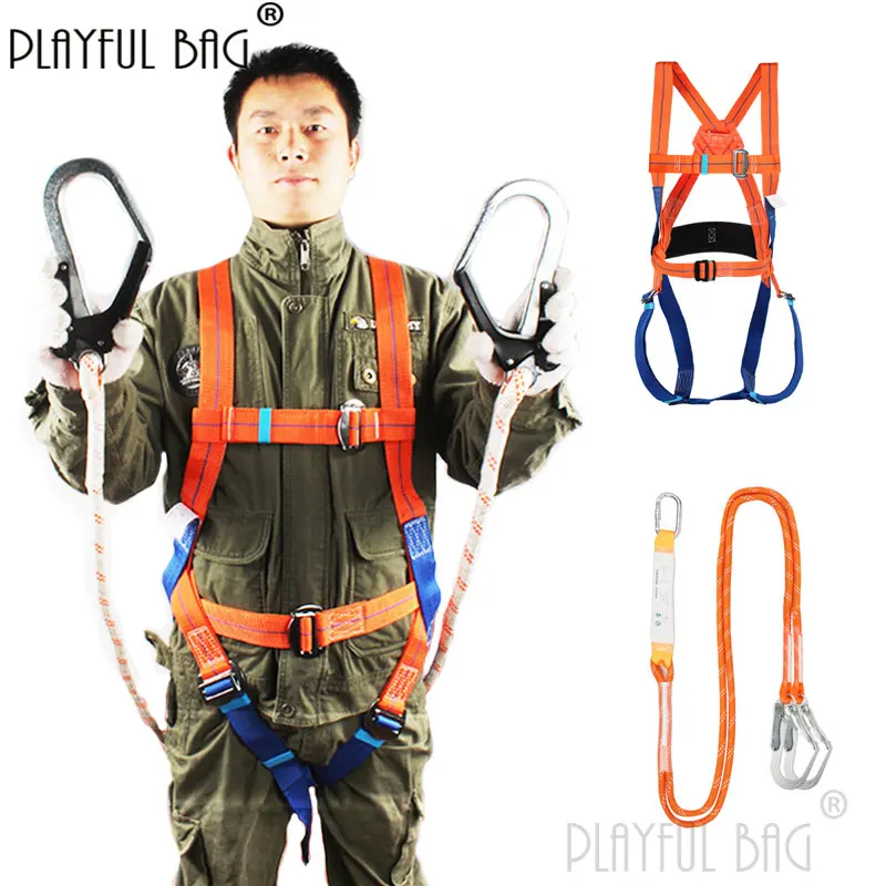 Playful bag High-altitude safety belt Full-body electrician five-point fall protection European-style safety belt ZL131