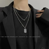 double letter pendant necklace womens personalized long paragraph of simple chain hip hop accessories