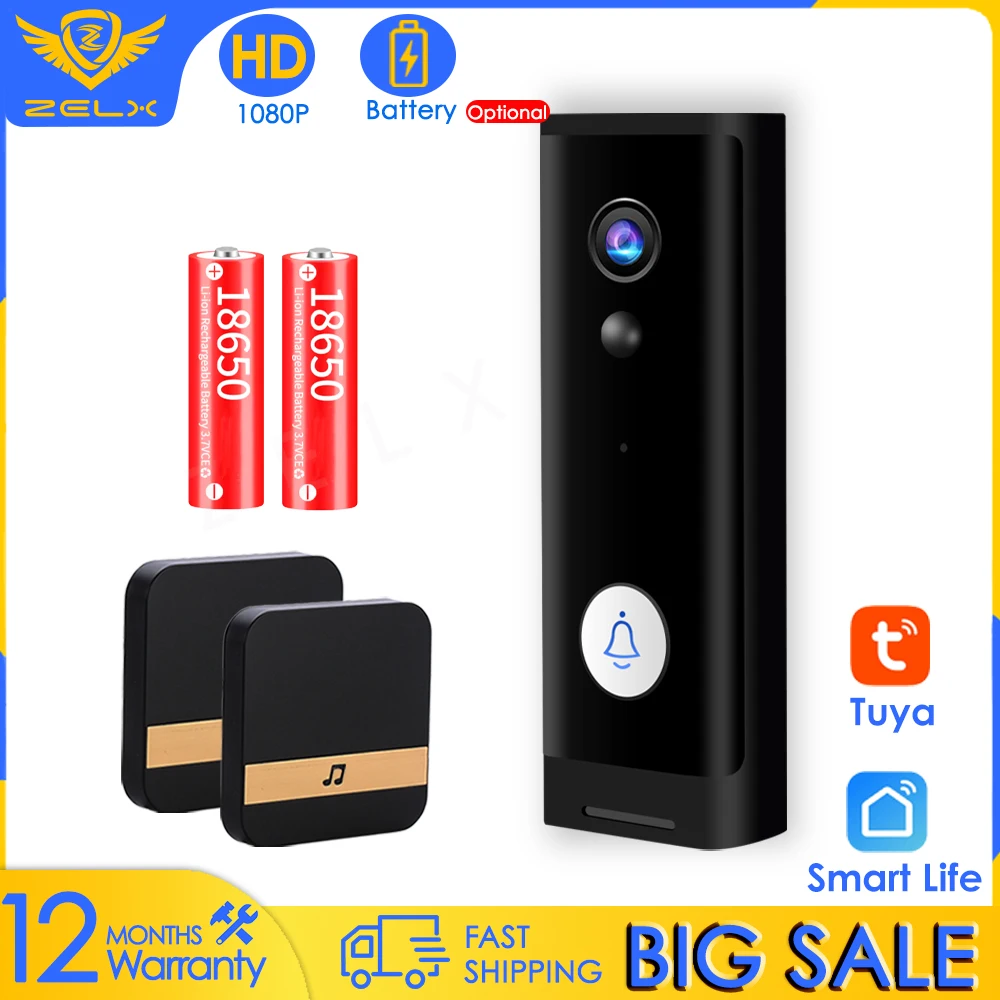 1080P видео дверной звонок Камера домофон умный дом Батарея Беспроводной Музыка