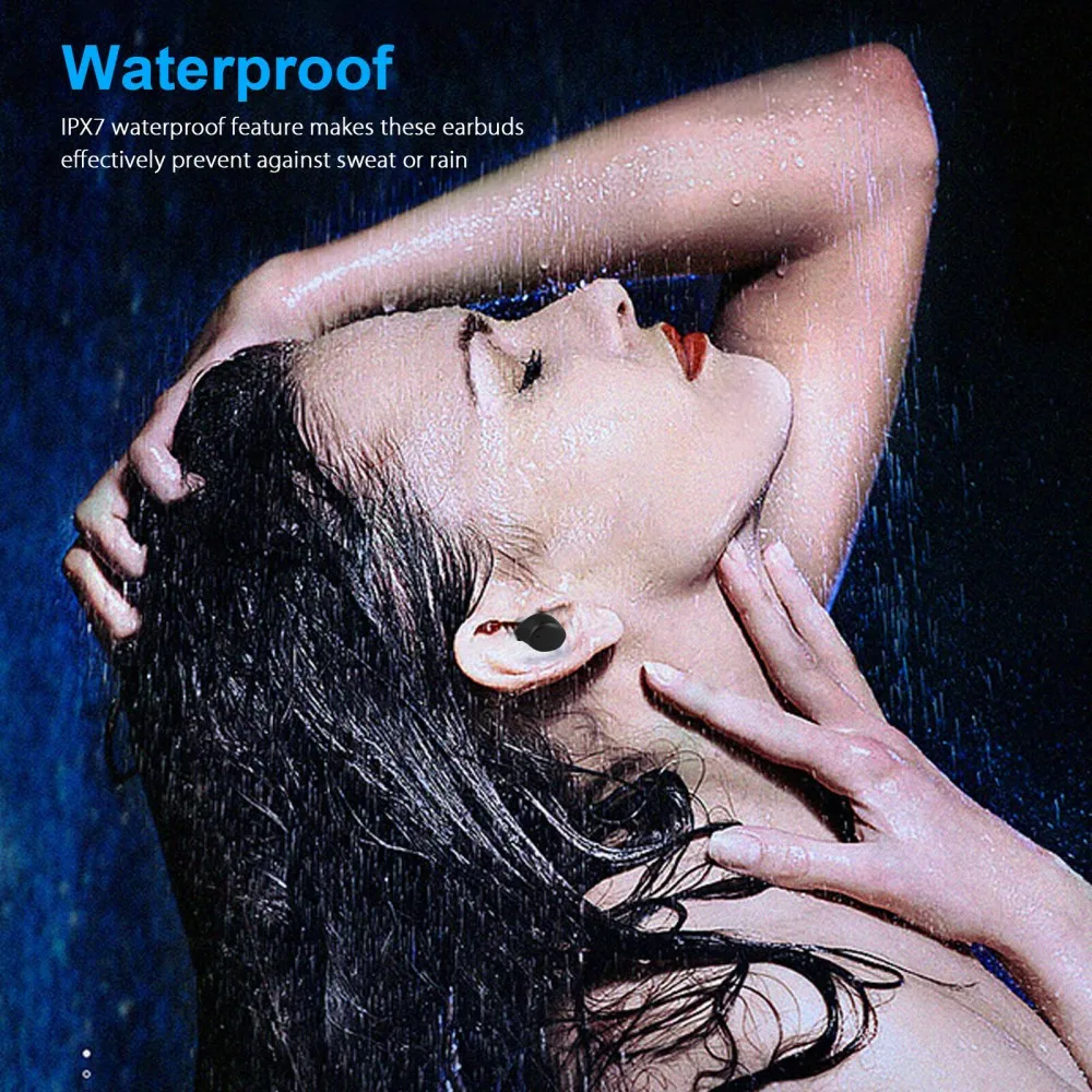 

TWS Bluetooth 5.0 Earphones Wireless Headphones Sport Earpiece Mini Headset Stereo Sound In Ear IPX7 Waterproof Power Display