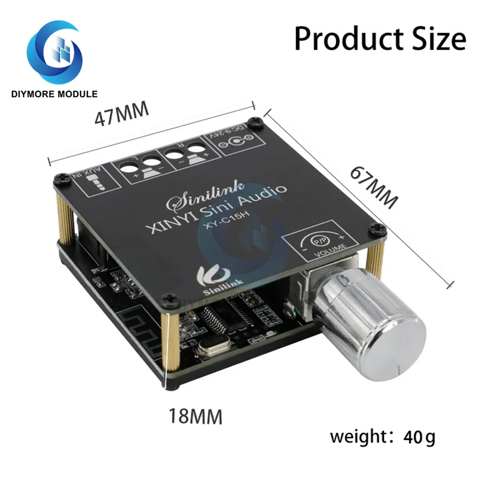

XY-C15H MINI Bluetooth 5,0 беспроводной аудио цифровой усилитель мощности, стереоплата 20Wx2, Bluetooth усилитель, управление через приложение