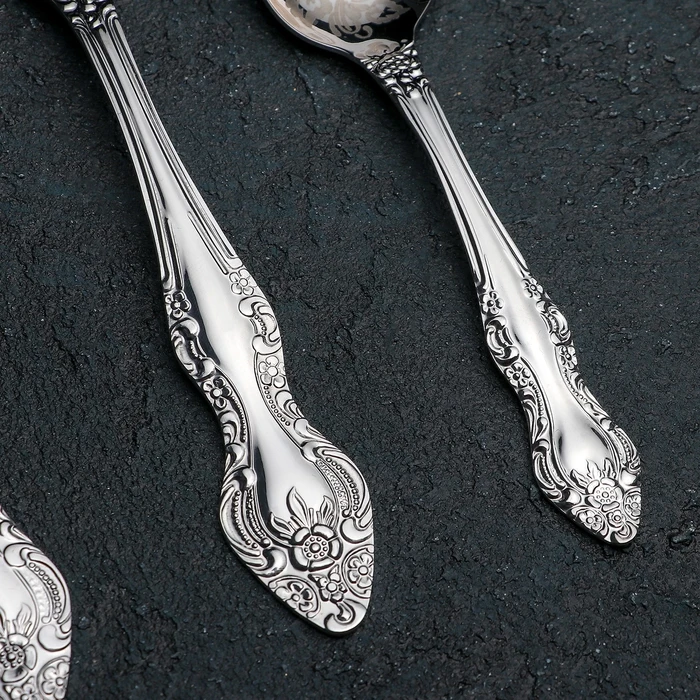 Набор столовых приборов Тройка 18 предметов художественная роспись | Дом и сад