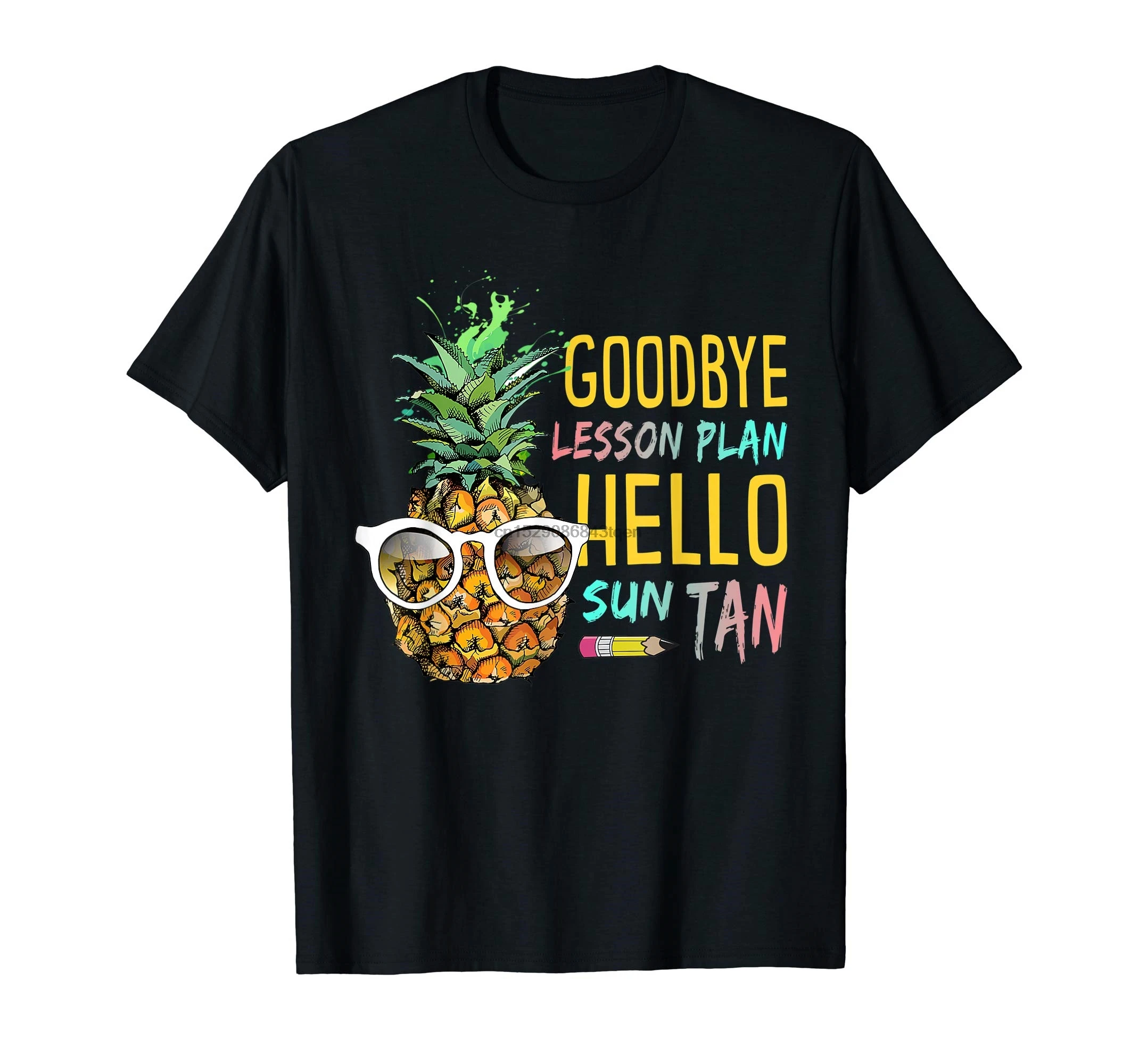 До свидания план урока Hello Sun Tan подарок ананаса учителя Мужская Футболка