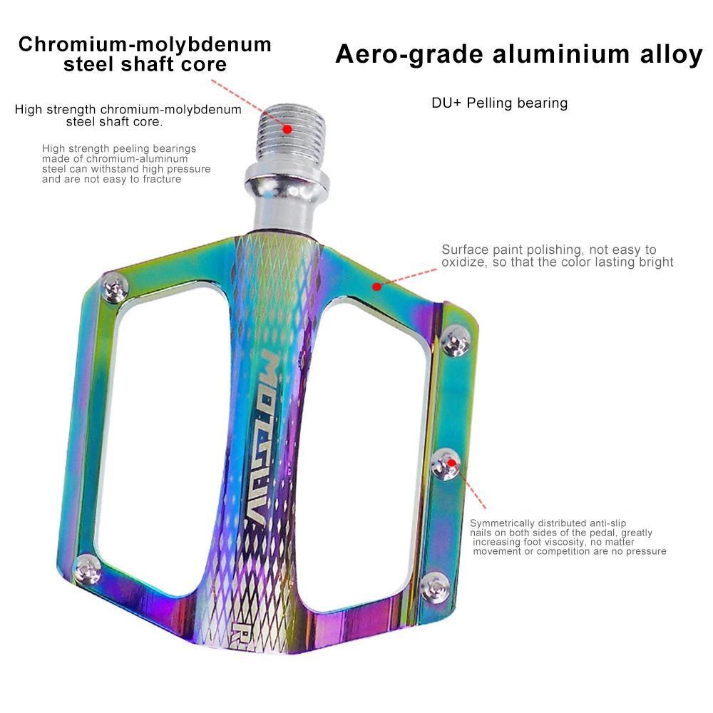 

MOTSUV DU14 Bicycle Pedals Aluminum Alloy Universal Bike Pedals for Road MTB Foldable Mountain Bike Accessories