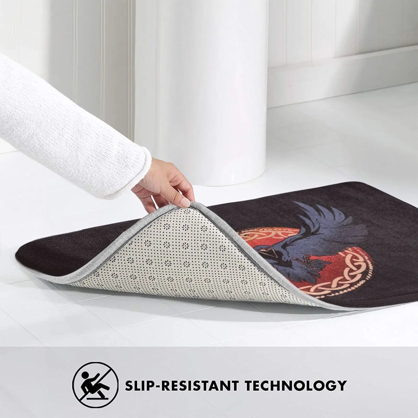 Темный ворон коврик для входной двери ванной ковер славы еды пищи приемо сприц