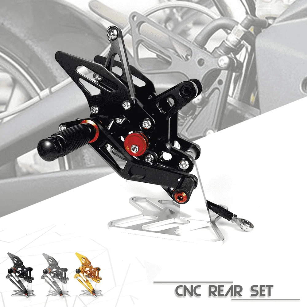 

Motorcycle Accessories CNC Alu Footrest Rear Sets Adjustable Rearset Foot Pegs for KAWASAKI NINJA ZX6R ZX-6R 636 2007-2008