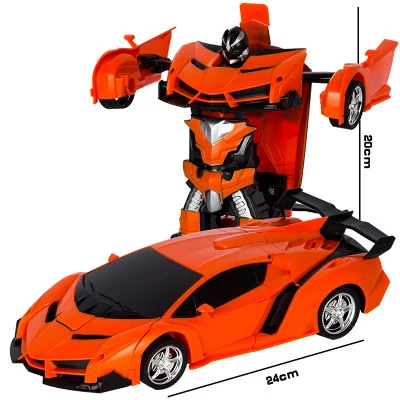 orange Радиоуправляемый автомобиль Трансформация Роботы спортивный автомобиль модель роботы игрушки крутая деформационная машина детские игрушки подарки для мальчиков - Цвет: orange