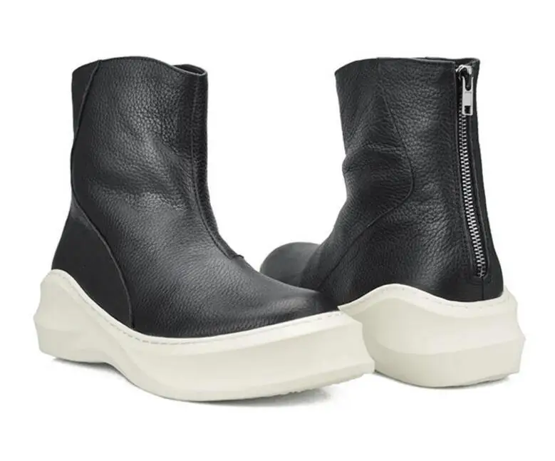Men Autumn winter new fashion single boots zip business dress shoes high top formen 2 colour |