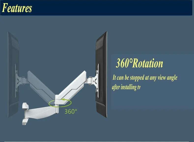 32 &quot~ 42&quot Полное движение газа весна ТВ настенное крепление вращающийся
