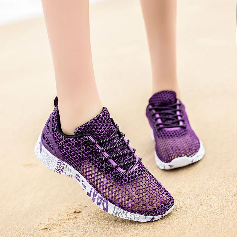 

New Ladies Couples Women Shoes Fashion Mesh Lace-up Flats Running Shoes Sports Woman Sneakers Autumn
