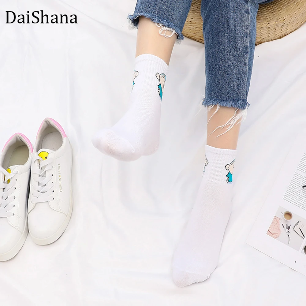 2019 женские носки с забавными персонажами из мультфильмов Harajuku забавные Модные