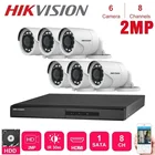Hikvision 6 шт . наружная 2MP 4 в 1 Hd камера ночного видения с 8 каналами Dvr система видеонаблюдения Cctv системы безопасности наборы