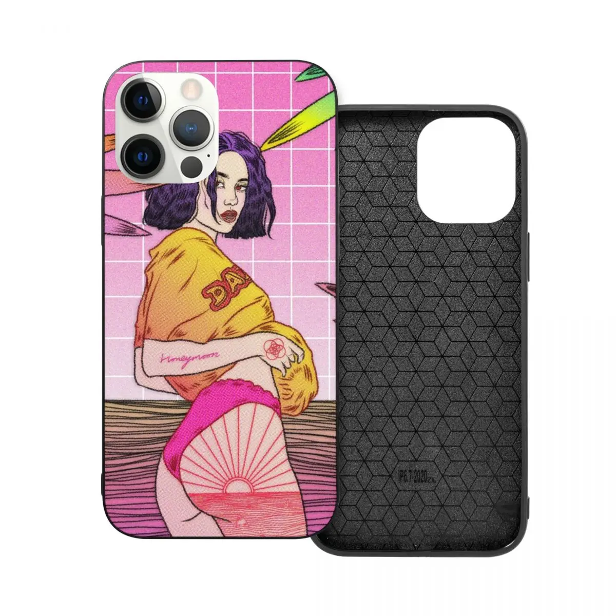 

Honeymoon PC Glass TPU Phone Bumper for iPhone 13 12 11 Xs Xr X Pro Max Mini 7 8 Se2 Plus 6 6S