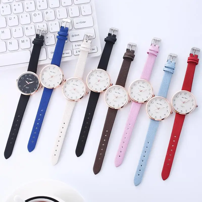 

Vintage Leather Women Watches 2020 Fashion Brand Simple Ladies Quartz Wristwatches Digital Retro Female Watch Zegarek Damski