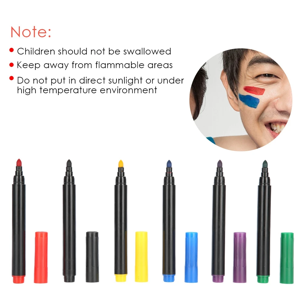 6 Цвета боди арт набор карандашей моющийся инструментов для макияжа Уход за кожей
