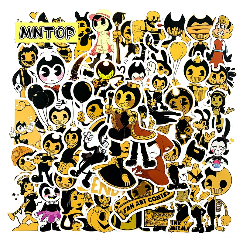 10/30/50Pcs/set Cartoon Game Bendy Waterproof Graffiti Sticker For Etc Skateboards Guitar Children
