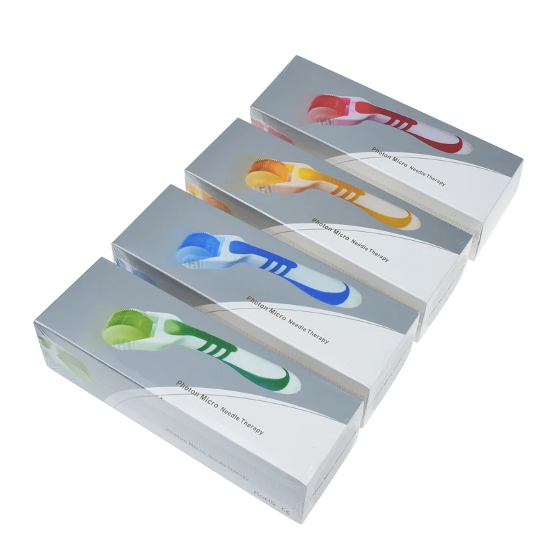 Ролик для кожи лица светодиодный фотон микро иглы терапия пигментации