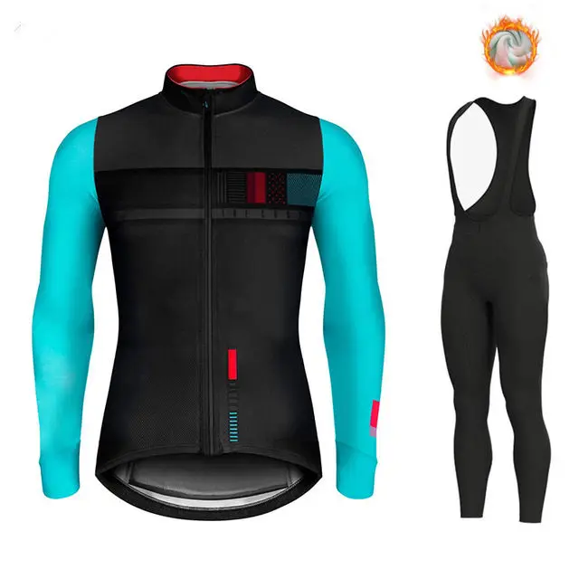 cycling jersey set 5 Зимний шерстяной костюм для велоспорта, мужской костюм для велоспорта, уличная спортивная одежда, форма для горного велосипеда, комплект для триатлона, гобайка - Цвет: cycling jersey set 5