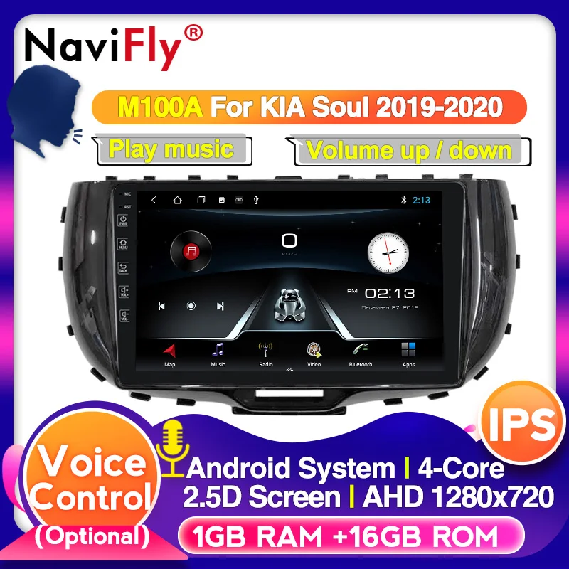 Navifly Android 4G LTE IPS DSP Авторадио мультимедийный GPS-навигатор для Kia Soul SK3 2014-2019 2020