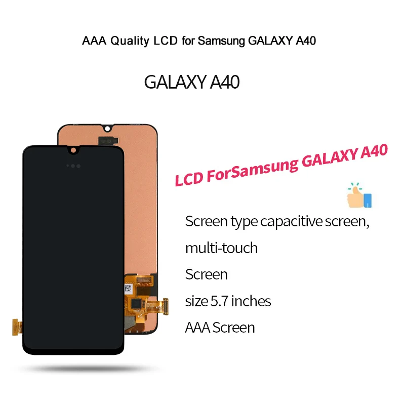 Оригинальный Для Samsung Galaxy A40 ЖК дисплей сенсорный экран с рамкой замена