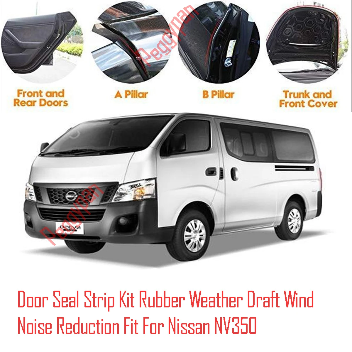 Door Seal Strip Kit Self Adhesive Window Engine Cover Soundproof Rubber Weather Draft Wind Noise Reduction Fit For Nissan NV350