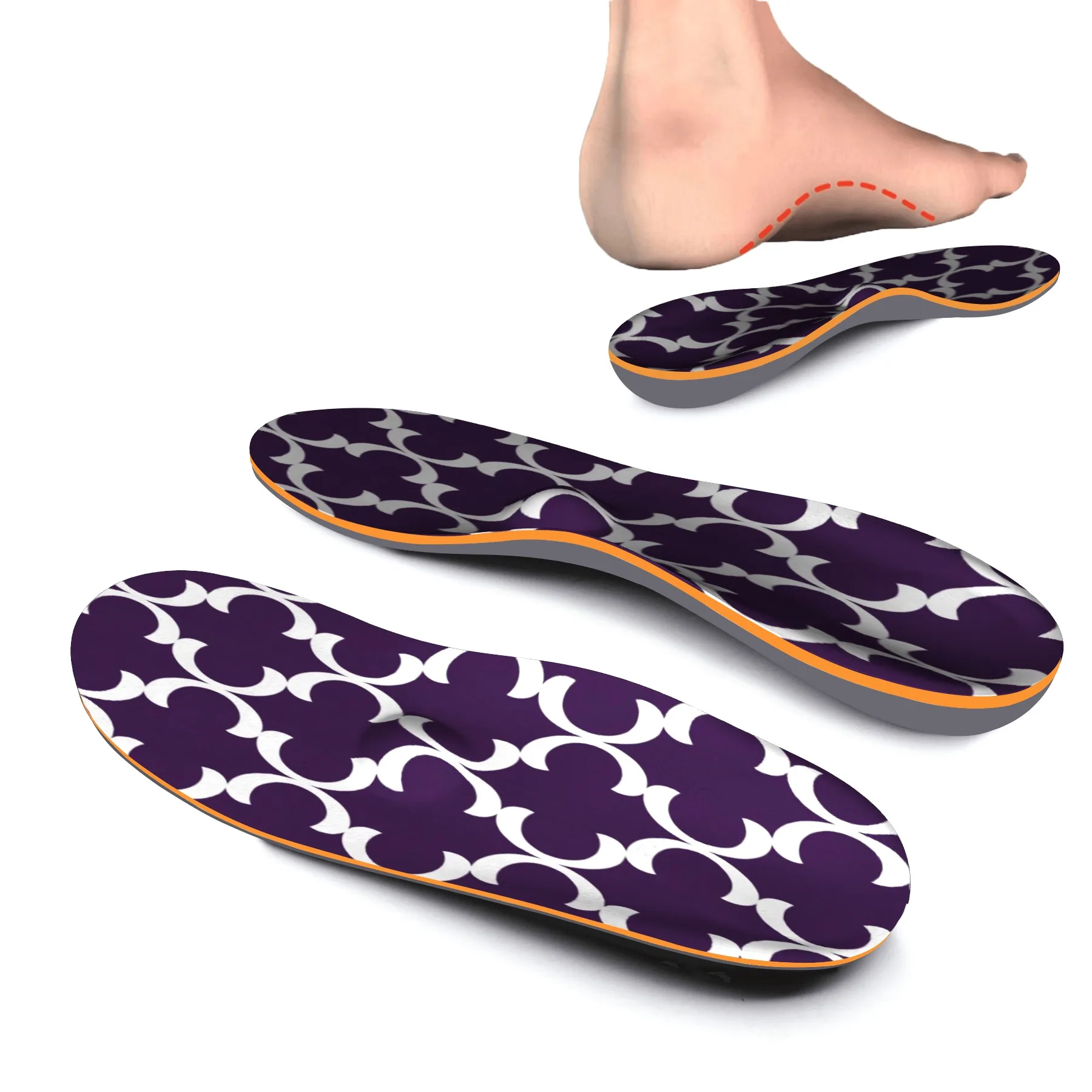 

Purple Design Memory Foam Orthotic Inserts with Arch Support-Best Insoles for Plantar Fasciitis,Running,Heel Spurs&Sore Foot