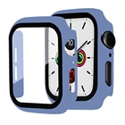 Стекло + чехол для Apple Watch Series 7 6 5 4 3 SE 45 мм 41 мм 44 мм 40 мм 42 мм38 iWatch, защита экрана + крышка, аксессуары для Apple Watch