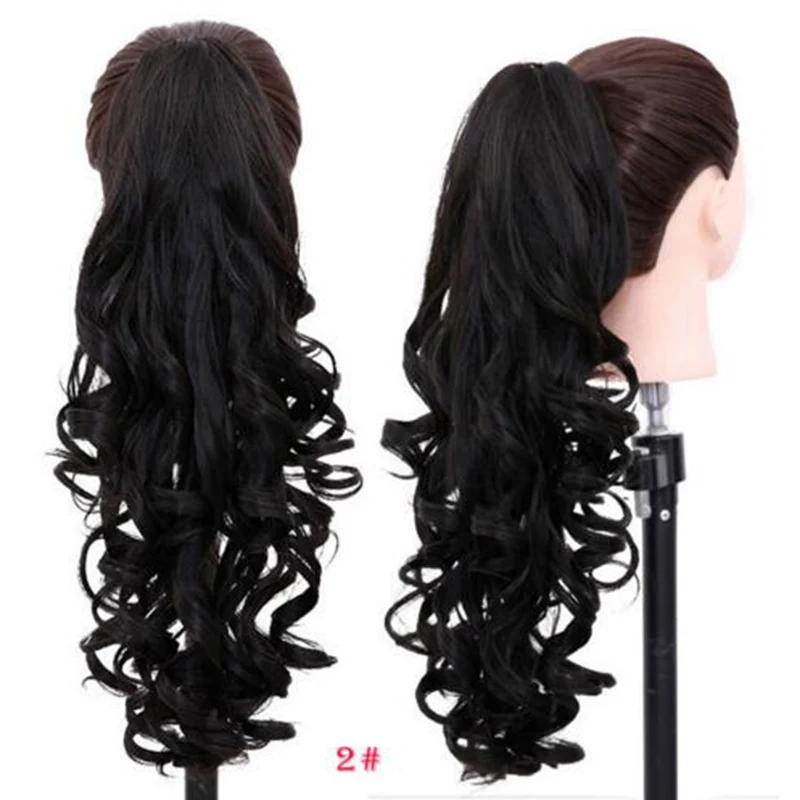 AOSIWIG 22 ''кудрявый конский хвост коготь зажим конский хвост длинный толстый конский хвост синтетические волосы кусок клип в наращивание волос для женщин - Цвет: 2