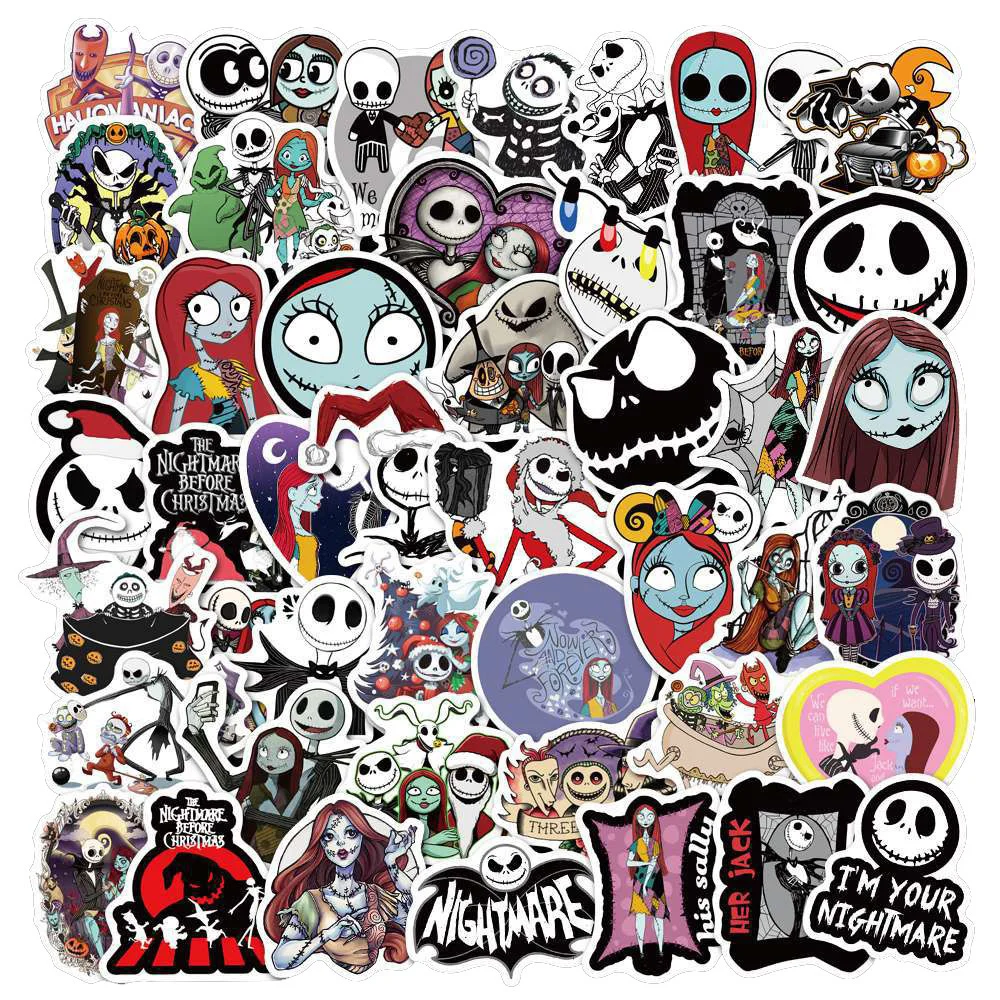 

10/30/50PCS Horror Theme Christmas Night Waterproof Sticker Suitcase Notebook Refrigerator Skateboard Water Cup Helmet Wholesale
