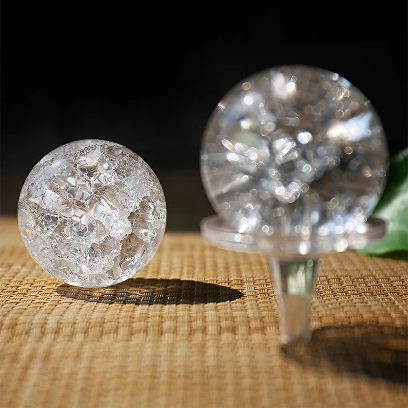 3/4/5/6/8cm Crystal Ice Crack Ball Glass Sphere Feng Shui Ornament Rocky Water Fountain Bonsai Home Decor Figurine | Дом и сад