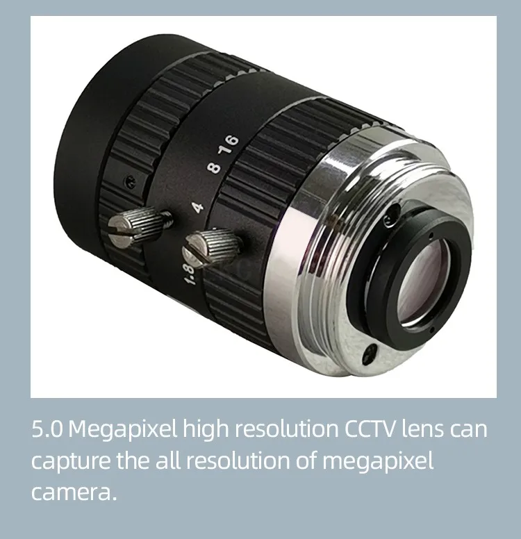 Объектив cctv 5,0 мегапиксельная 16 мм фиксированный фокусный объектив F1.8 2/3-дюймовый Indusrial камера C-Mount низкие искажения линзы машинного зрения
