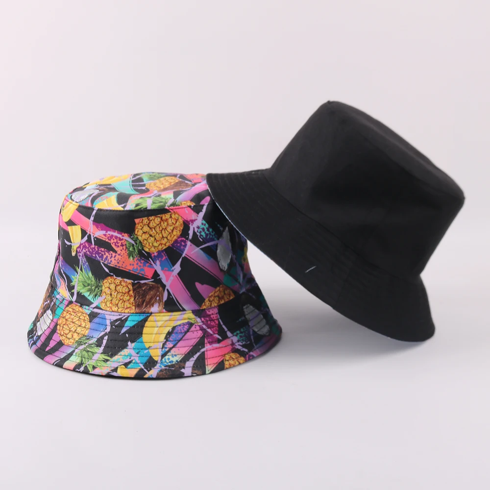 Панама Двусторонняя унисекс двусторонняя шапка с цветочным принтом модная в