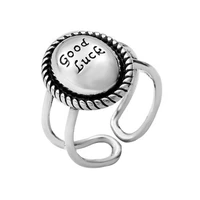 30 silver plated elegant good luck letter unisex finger rings promotion jewelry women men party open ring birthday gift