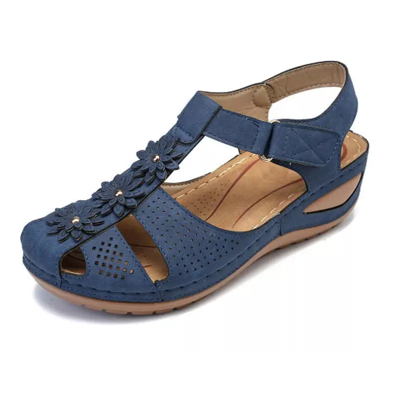

2020 Woman Summer Vintage Wedge Sandals Buckle Casual Sewing Women Shoes Female Ladies Platform Retro Sandalias Plus Size