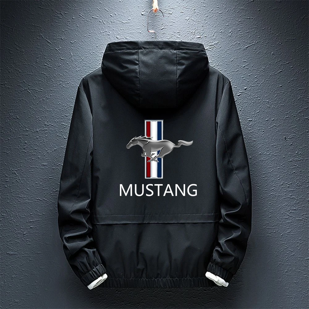 

Mustang New Classic Hoodies Splice Fashion Zipper Jacket Man Comfortable Coats Autumn Tops