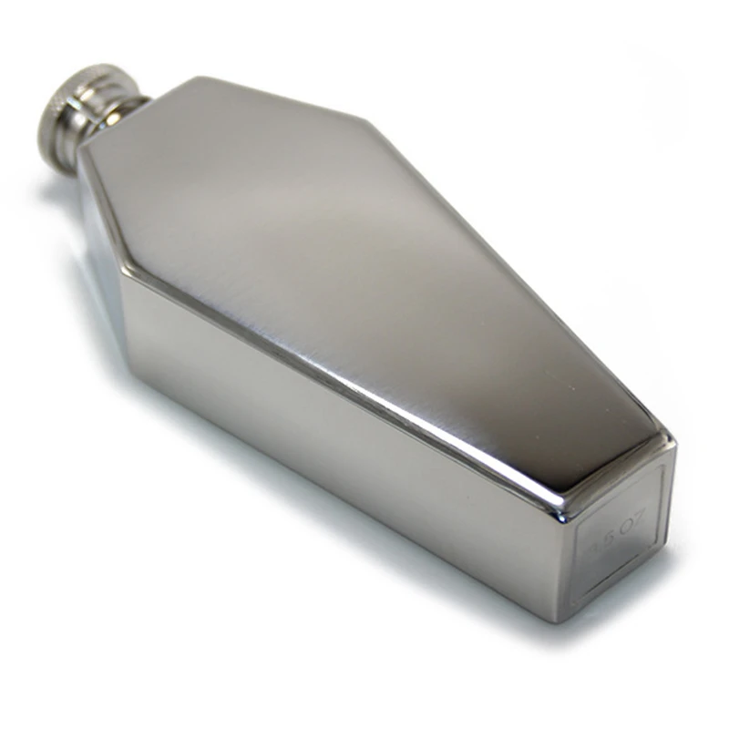 Mini Hip Flask 100ML Personalized Coffin Shape Stainless Steel Portable Flagon Travel Wine Pot Bar Supplies Men's Gift