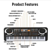61 keys black digital music electronic keyboard key board electric piano kids gift musical instrument