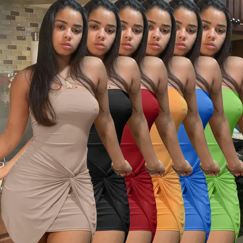 

2020 Woman Dress Fashion Sexy Wrinkle Sexy