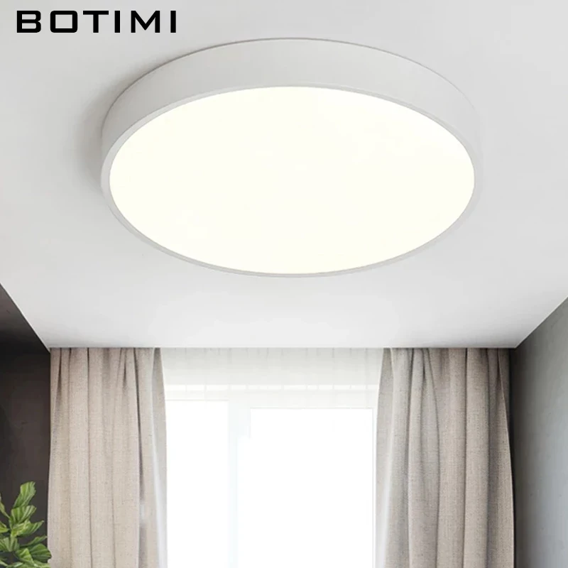 

BOTIMI Modern AC 85-265V LED Ceiling Lights 10W 18W 24W White Round Waterproof Ceiling Lamp Balcony Bathroom Kitchen Lighting