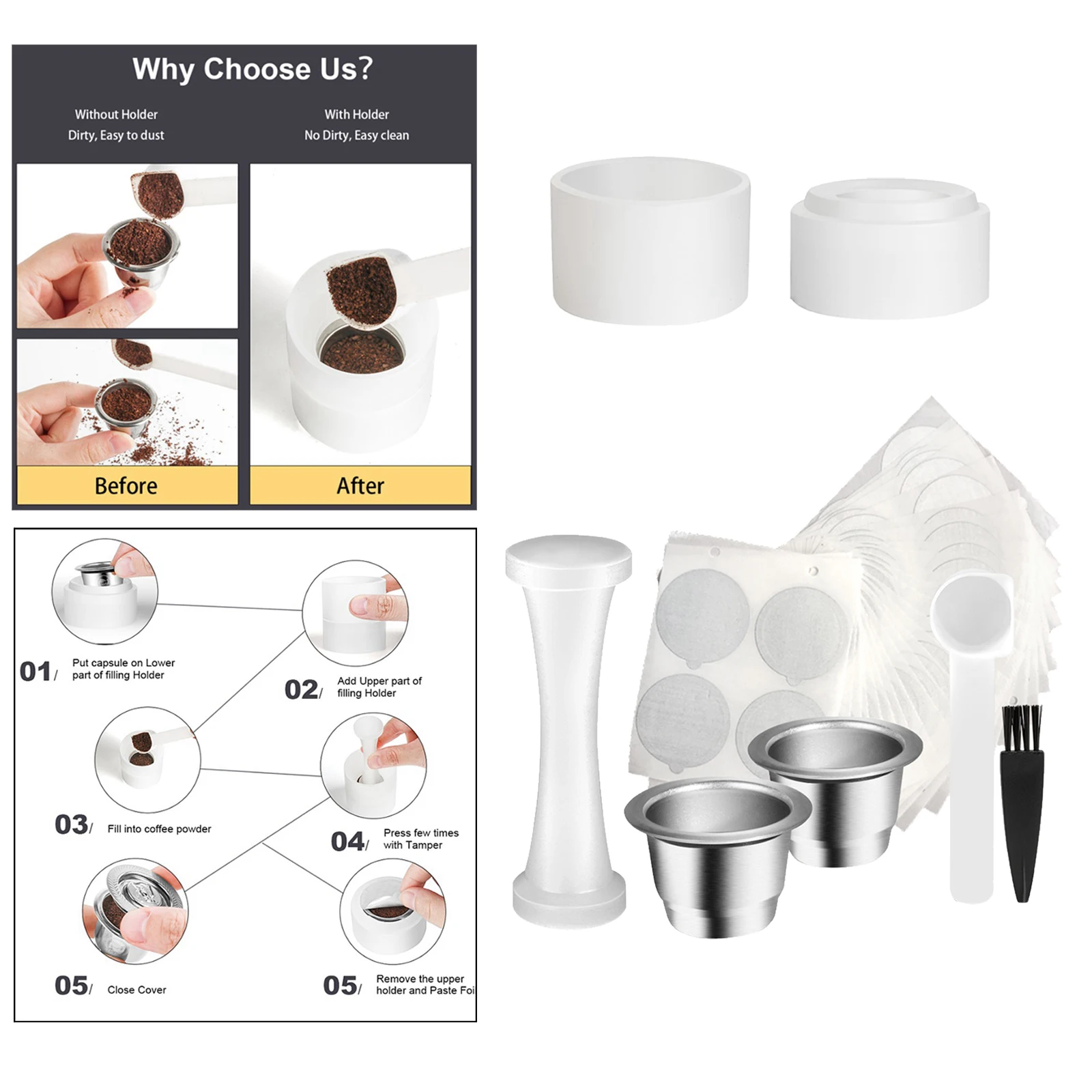 

Coffee Tool PP Tamper for Nespresso Coffee Filter Capsule, Coffee Accessories ,Dosing ,Easy Operation