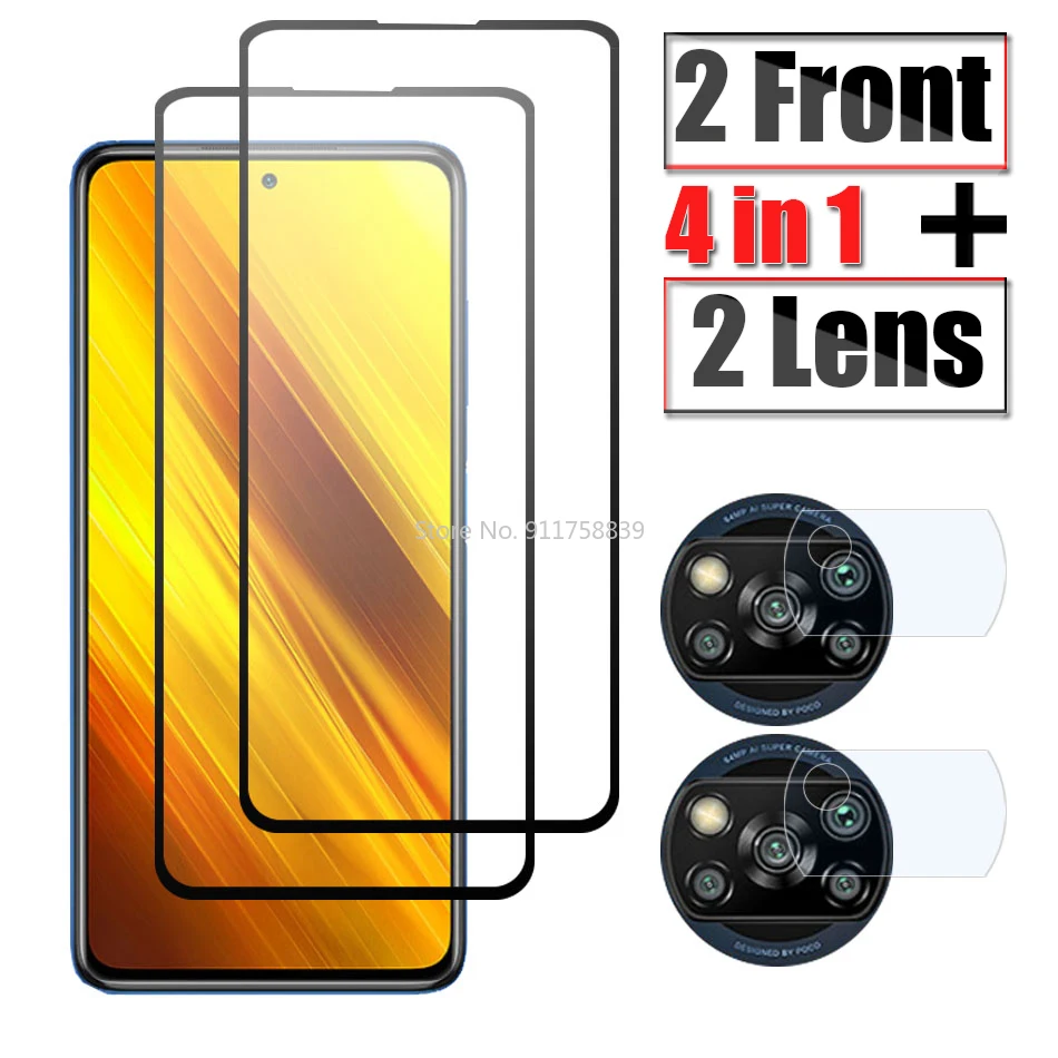 

For Xiaomi Poco X3 Pro Protective Glass For Xiaomi Mi Poco M3 F3 X 3 NFC Screen Protector And Camera Film Xiomi Pocox3 Pocom3
