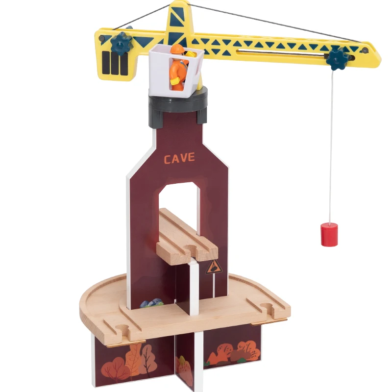 

Wooden Track Accessories Multifunctional Tower Crane Game Simulation Engineering Crane Construction Compatible Brand Track Gifts