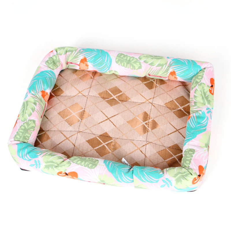 

Summer Cooling Rattan Mat Pet Dog Bed Cats Bed Dogs Nest for Soft sofa Fleece Puppy Cat House Breathable Washable Pet supplies