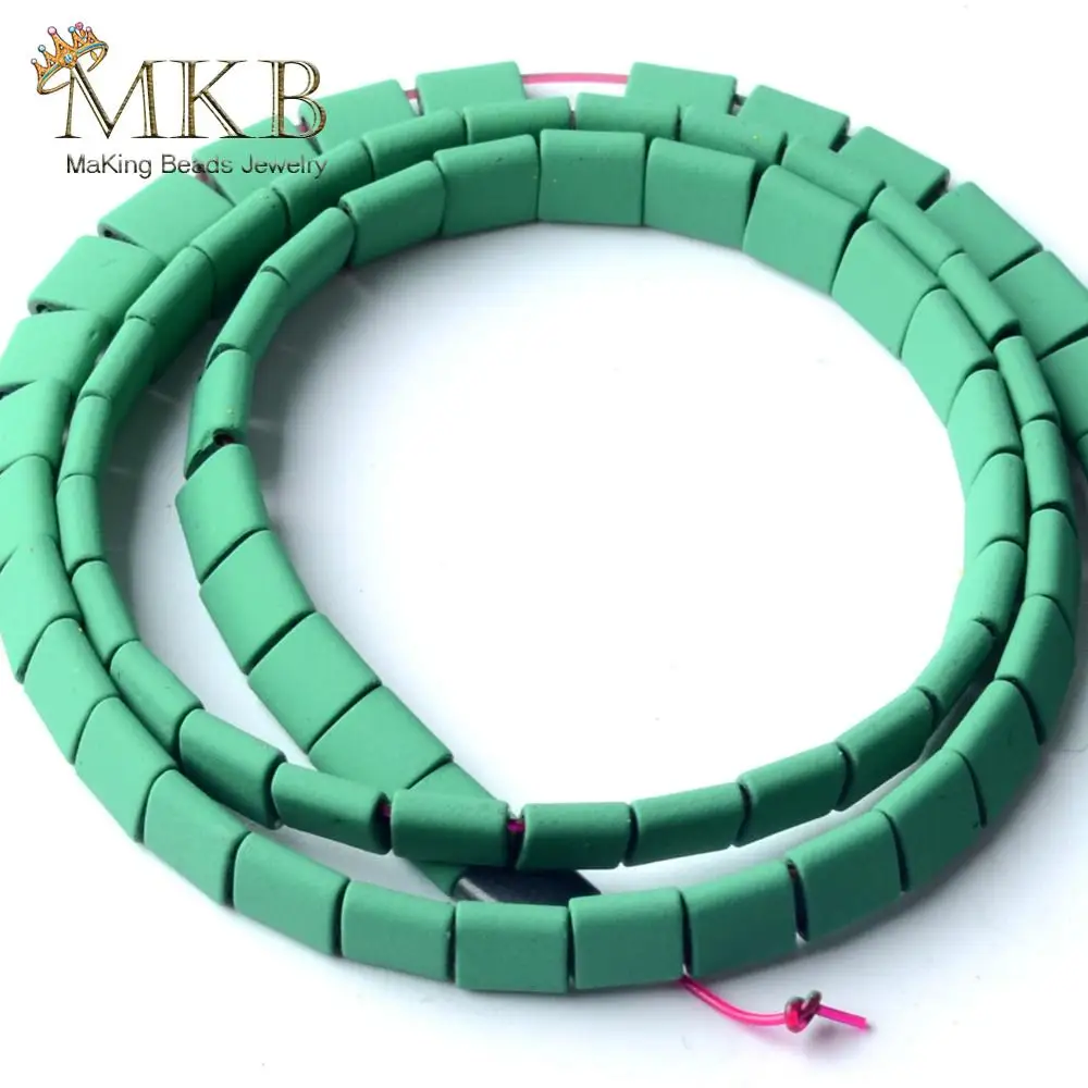 Натуральный камень зеленый гематит матовый каучук Квадратные бусины для