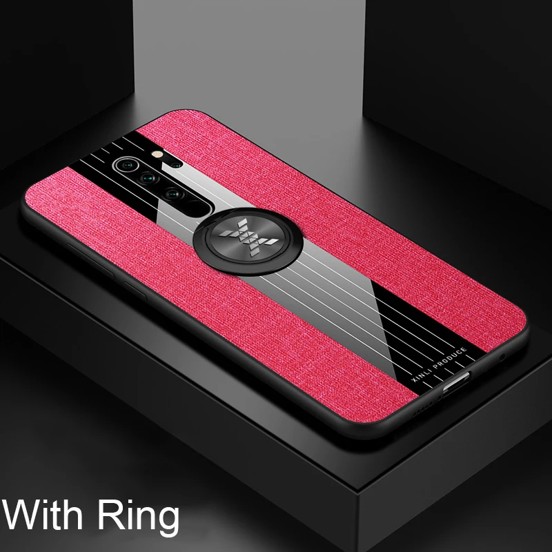 Red With Ring For Xiaomi Redmi Note 8 Pro Case Matte Cover For Xiomi Xiaomi Redmi Note 8 Note8 Shockproof Phone Case Magnetic Ring Holder - Цвет: Red With Ring