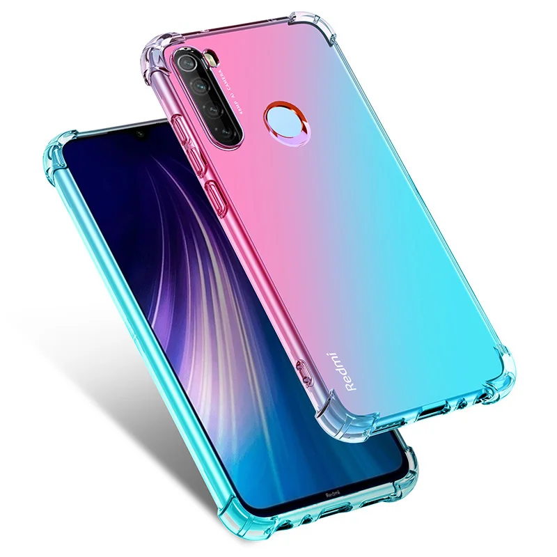 E Цветной мягкий чехол с градиентом для Xiao mi Red mi Note 8T Note 8 Pro, противоударный чехол для mi Note 10 mi 9 Lite mi A3 CC9e Red mi 8 8A - Цвет: E