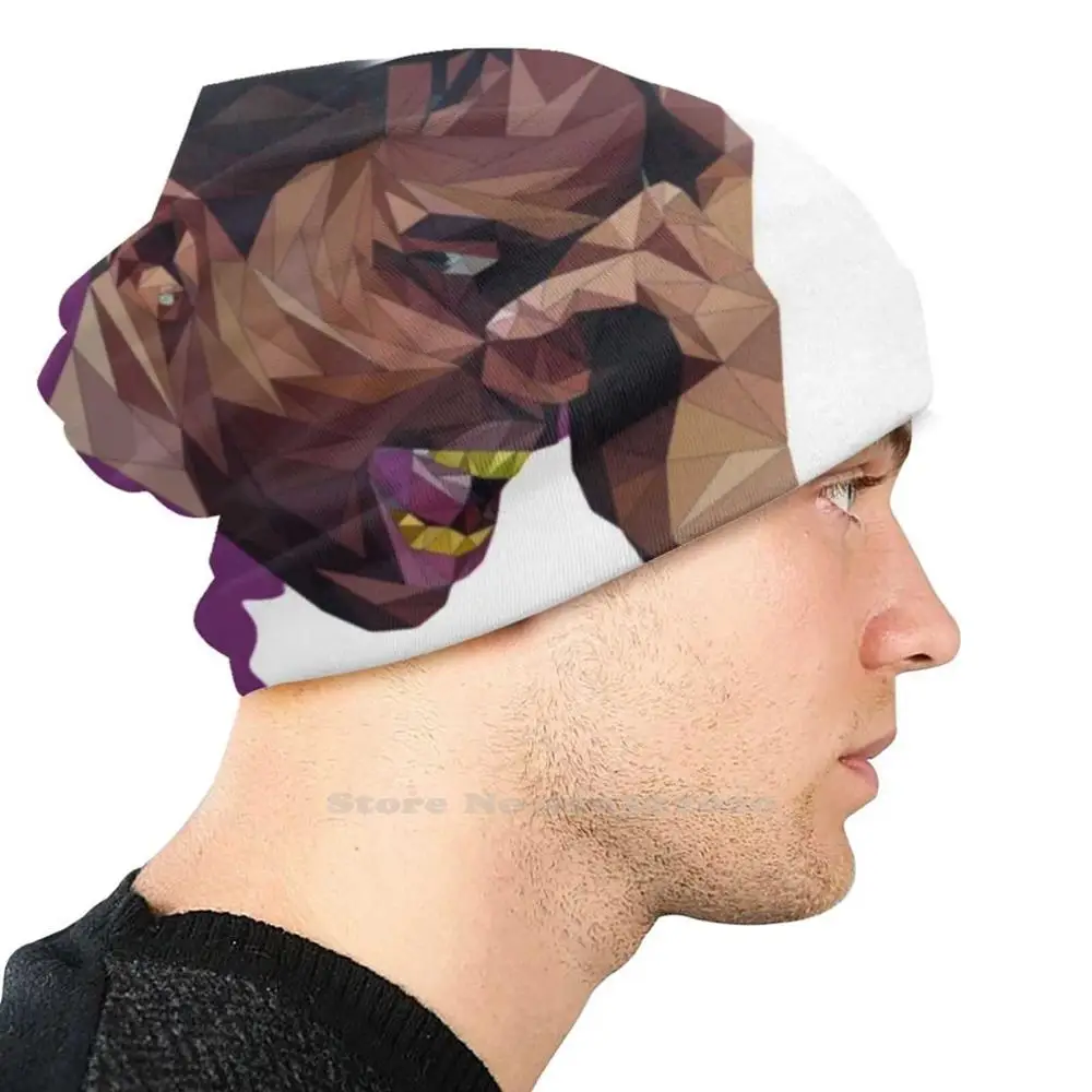 Трэвис Фиолетовая вязаная шапка Теплая шапка-бини Уличные шапки Кактус Джек