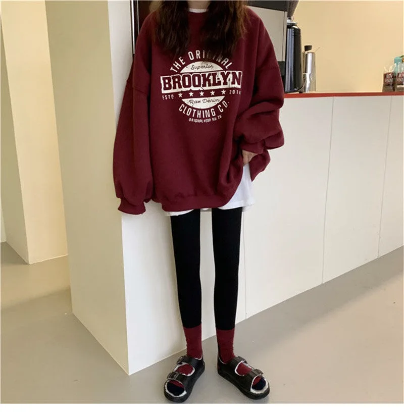 Thin Pullover Sweatshirt Fashion Autumn Designer Loose Crewneck Sweatshirt Harajuku Hoodie Polerones Mujer 2022 Kpop Clothes images - 6