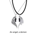 Подвеска в виде крыла ангела для мужчин и женщин, украшение из искусственной кожи с магнитами в стиле панк, для влюбленных пар, 2 шт.